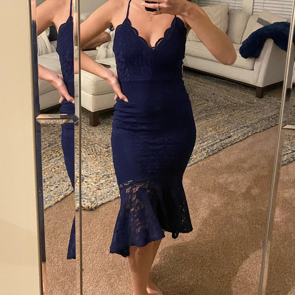 NWT Windsor Navy Blue Midi Dress